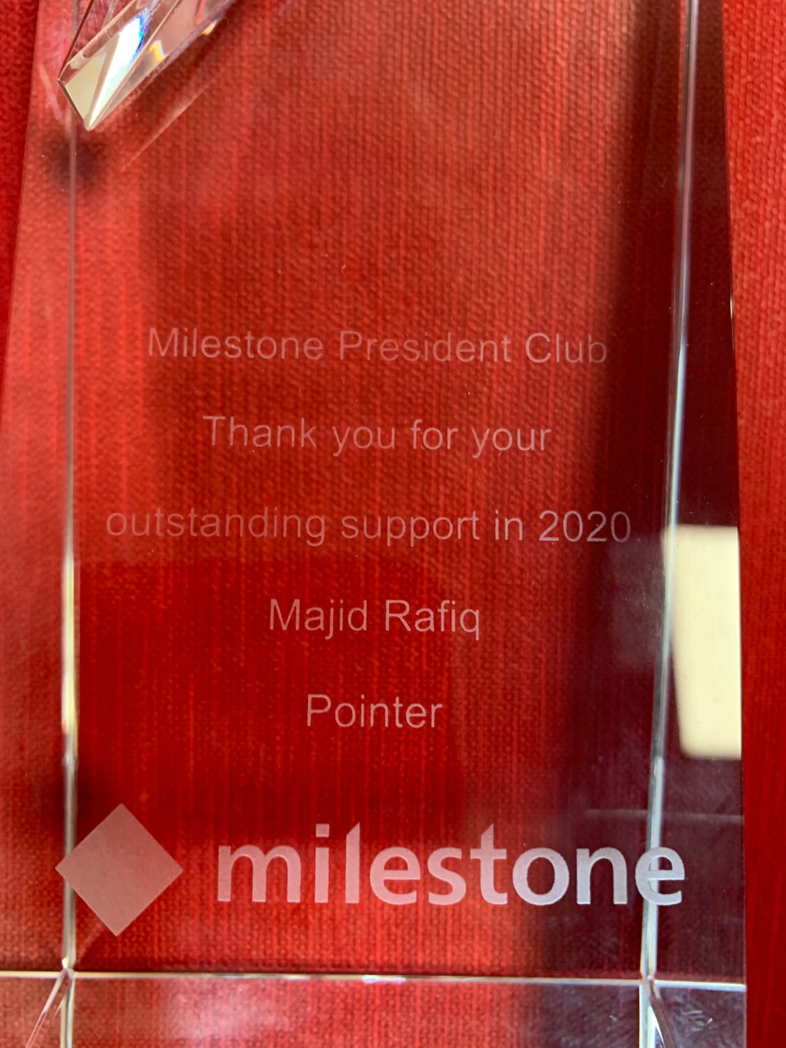 award from Milestone